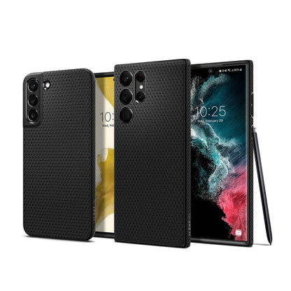Spigen Liquid Air Case for Samsung Galaxy S22 Ultra - Matte Black (Barcode: 8809811855500 )
