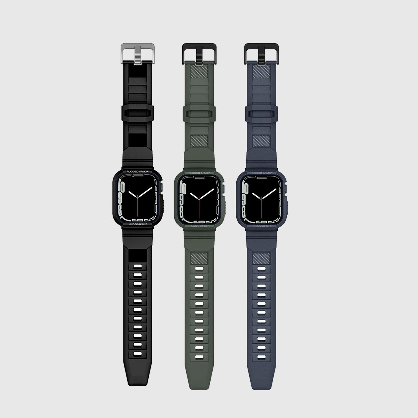 Spigen Rugged Armor PRO for Apple Watch Series 9 to Series 4 ( 45mm - 44mm ) with Wristband  - Military Green