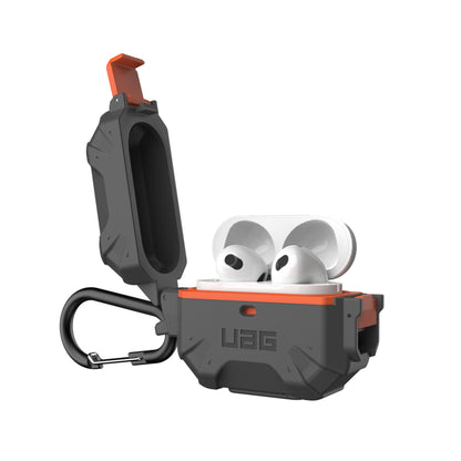 UAG Pathfinder for Airpods Gen 3 - 3rd Gen 2021 - Water Resistant Case - Silver-Orange - Forexengineer -Malaysia- 840283900068