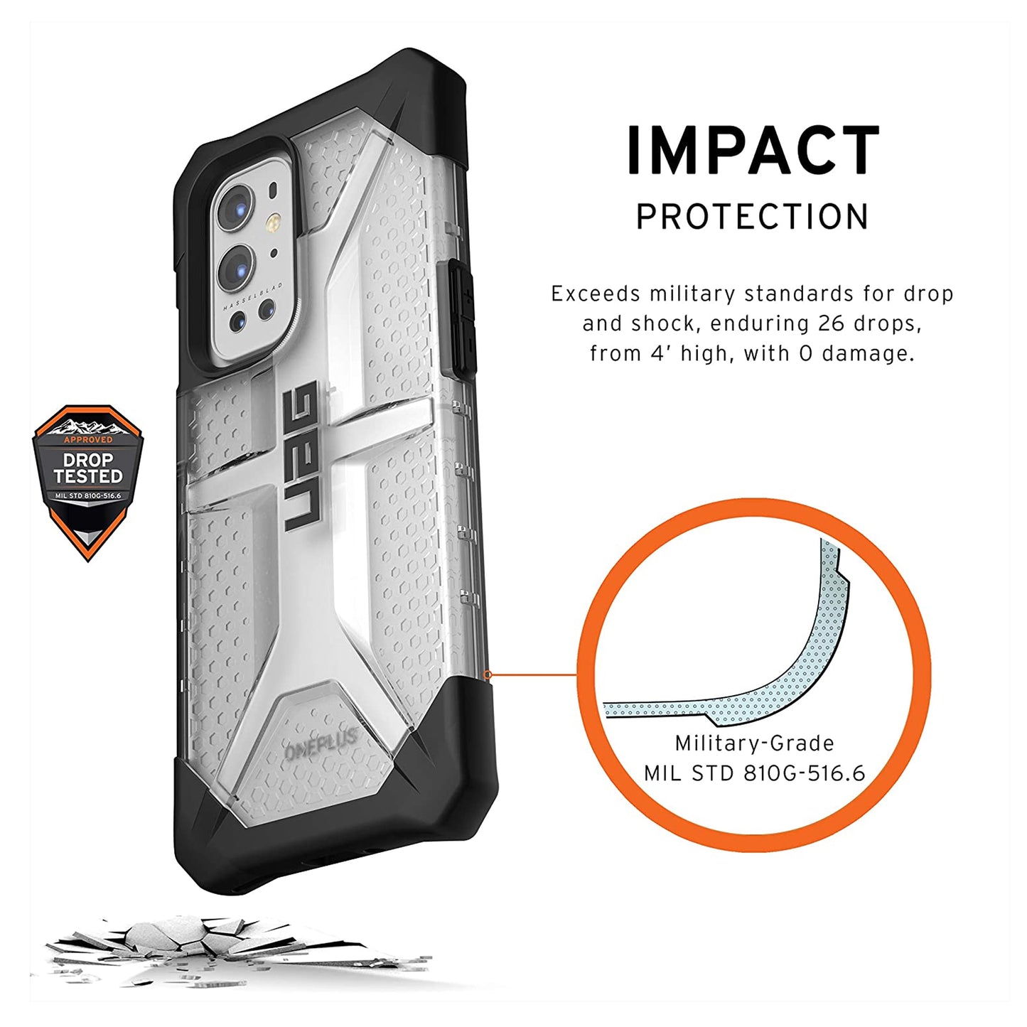 UAG Plasma for OnePlus 9 Pro - Feather-Light Rugged Military Drop Tested - Ice ( Barcode :  810070360719 )