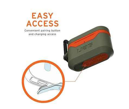 UAG Hardcase Case V2 for Airpods Gen 2 and 1 - Olive Drab - Orange