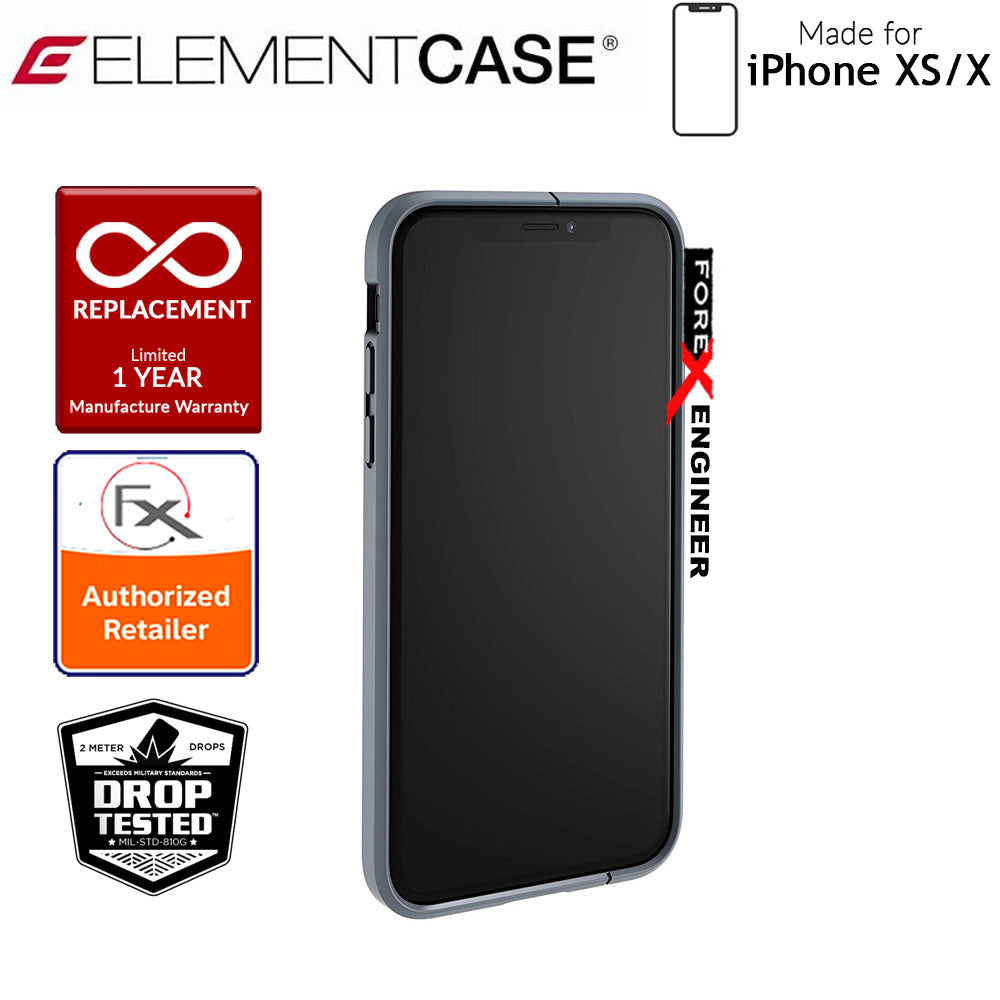 Element Case Illusion for iPhone Xs - X - Military Spec Drop Protection - Grey