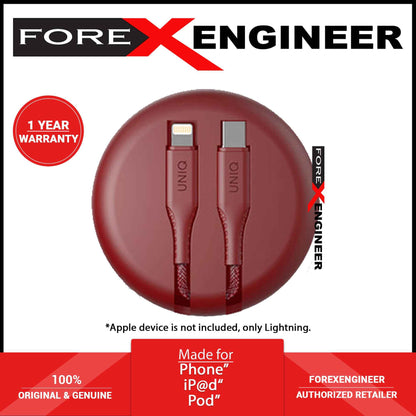Uniq Halo Smart Cable Organiser ( USB-C to Lightning ) - Red (Barcode: 8886463666029 )