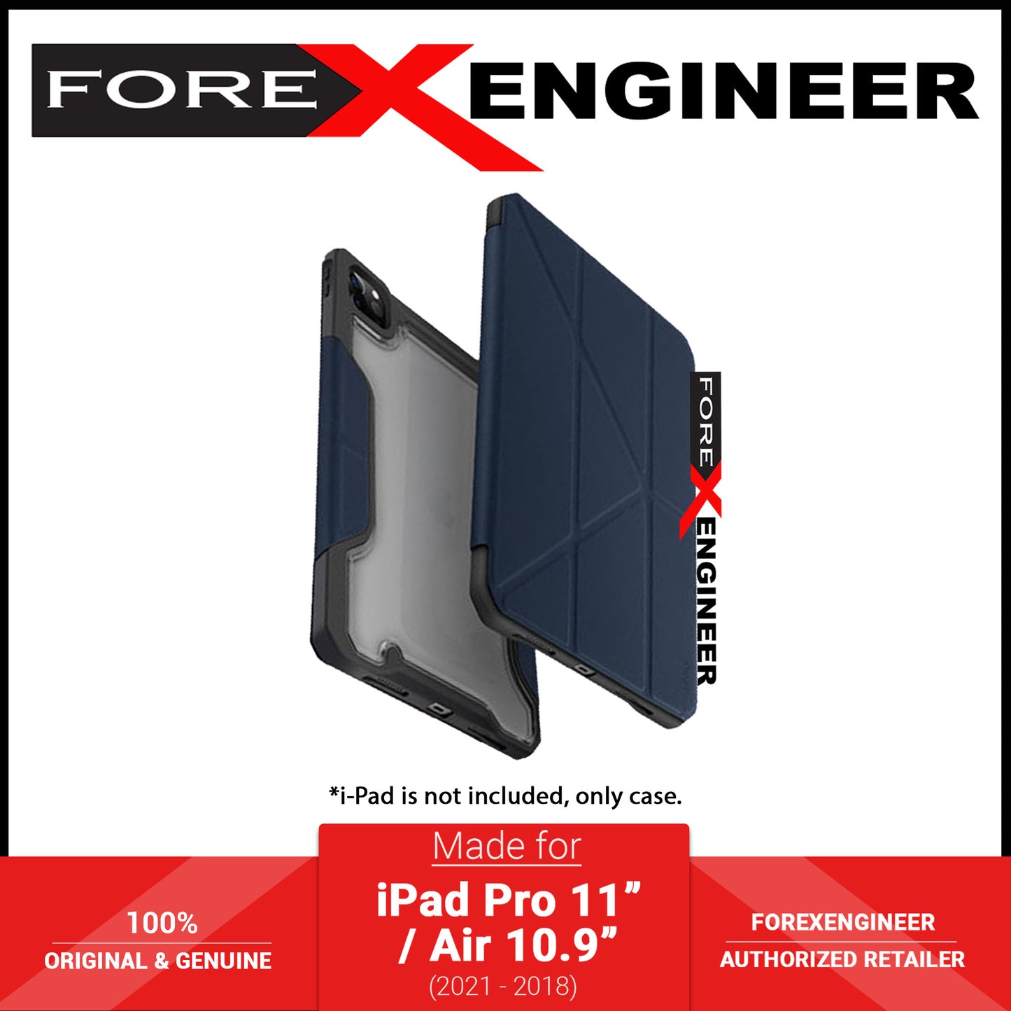 UNIQ Trexa for i-Pad Pro 11" ( 2022 - 2018 ) - Air 10.9" ( 2022 - 2020 ) - Blue (Barcode: 8886463677605 )