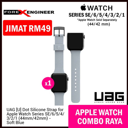 COMBO RAYA Hoda Rough Case + UAG [U] Dot Silicone Strap for Apple Watch Series SE - 6 - 5 - 4 - 3 - 2 - 1 ( 42mm - 44mm )