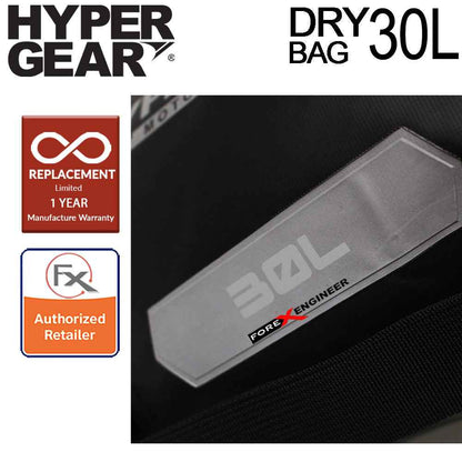 Hypergear Dry Bag Vroom 30L - IPX6 Waterproof with Strap Holders Included ( Black ) ( Barcode : 301211)
