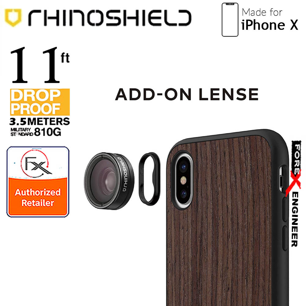 Rhinoshield SolidSuit for iPhone X - 3.5 meters Impact Protection - Dark Walnut - Black