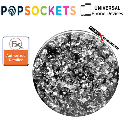PopSockets PopGrip  Swappable Premium ( Foil Confetti Silver ) ( Barcode : 842978158280 )