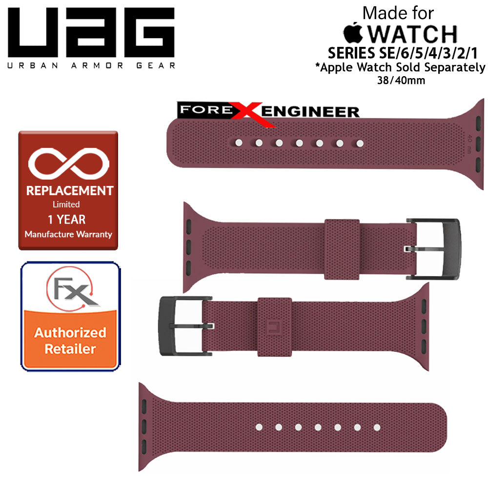 UAG [U] Dot Silicone Strap for Apple Watch Series 7 - SE - 6 - 5 - 4 - 3 - 2 - 1 ( 41mm - 40mm - 38mm ) - Aubergine (Barcode: 812451036275 )