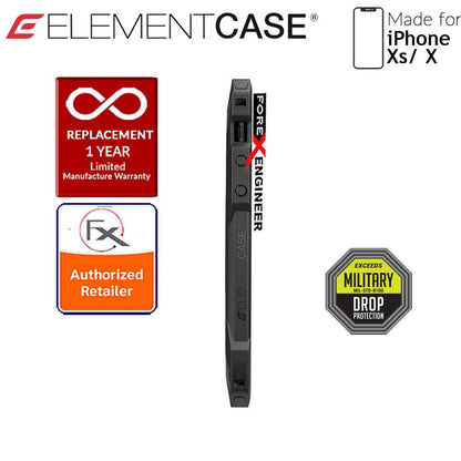 Element Case Rev for iPhone Xs - X - 3 meters Drop Proof Protection - Black - Forexengineer-malaysia