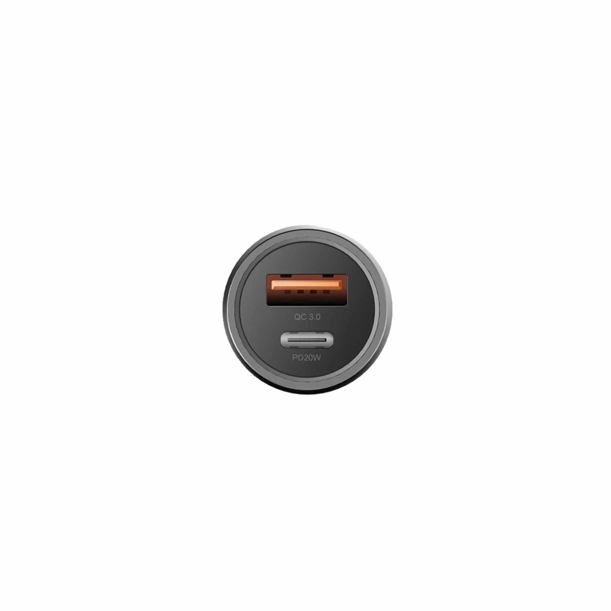 Energea AluDrive PD20+ Car Charger ( USB-C PD20 + USB-A QC3.0 Duo Port Aluminium 38W ) - Gunmetal (Barcode: 6957879424120 ) - Forexengineer -Malaysia- 6957879424120