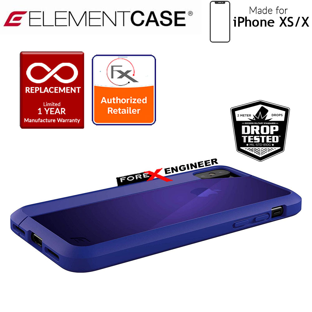 Element Case Illusion for iPhone Xs - X - Military Spec Drop Protection - Blue