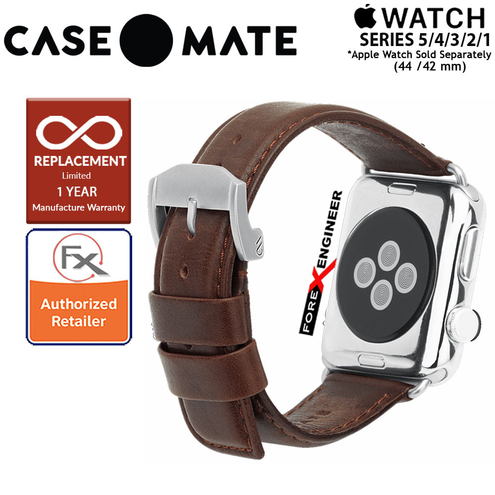 Case Mate Signature Leather Band for Apple Watch  Series 7 - SE - 6 - 5 - 4 - 3 - 2 - 1 ( 45mm - 42mm - 44mm ) - Tobacco Color ( Barcode : 846127171083 )