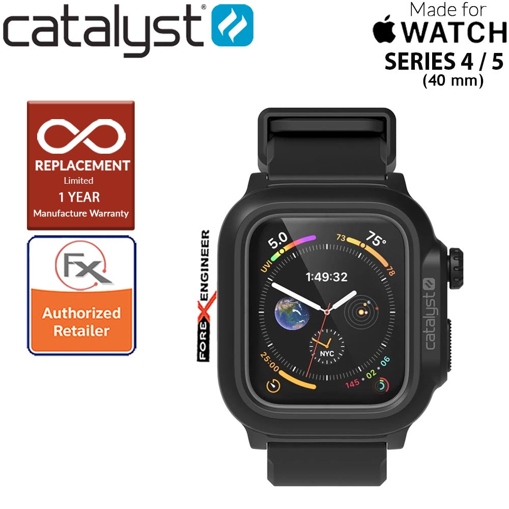 Catalyst Waterproof Case for Apple Watch Series SE - 6 - 5 - 4 ( 40mm ) - Stealth Black Color