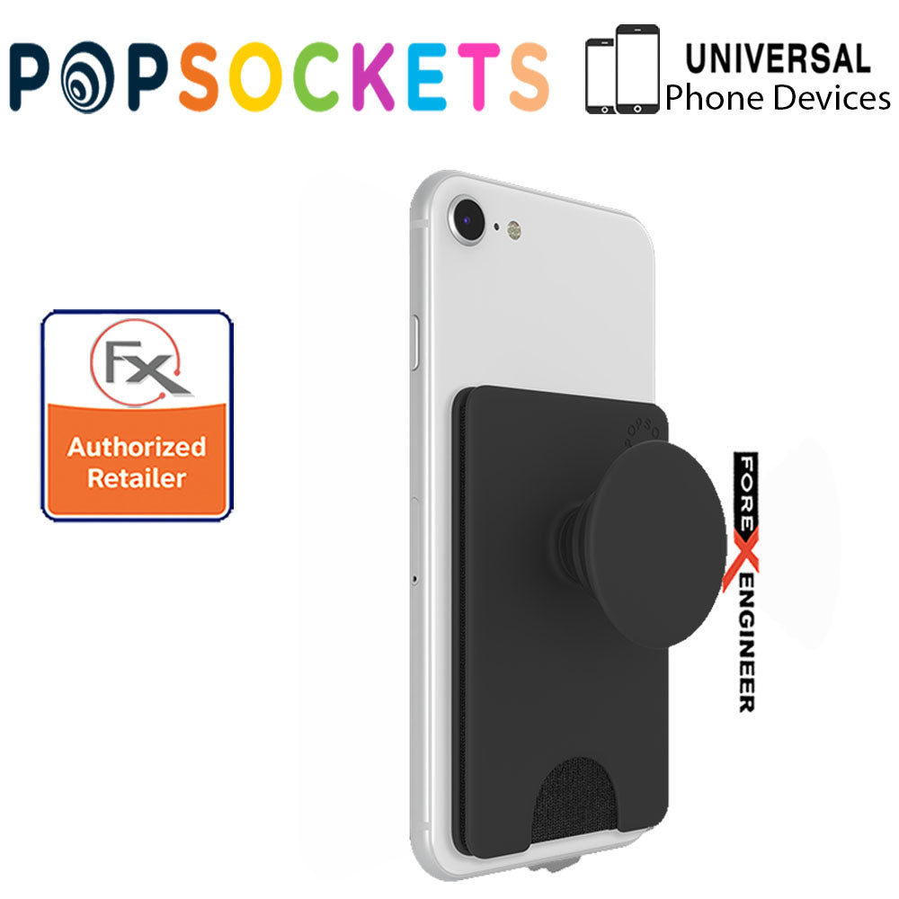 PopSockets PopWallet+ - PopWallet Plus - hold up to 3 credit cards or 6 business cards - Black Color ( Barcode : 842978158075 )