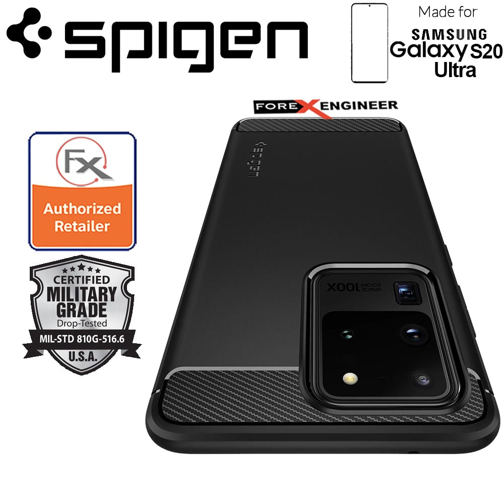 Spigen Rugged Armor for Samsung Galaxy S20 Ultra 6.9"  - Matte Black Color