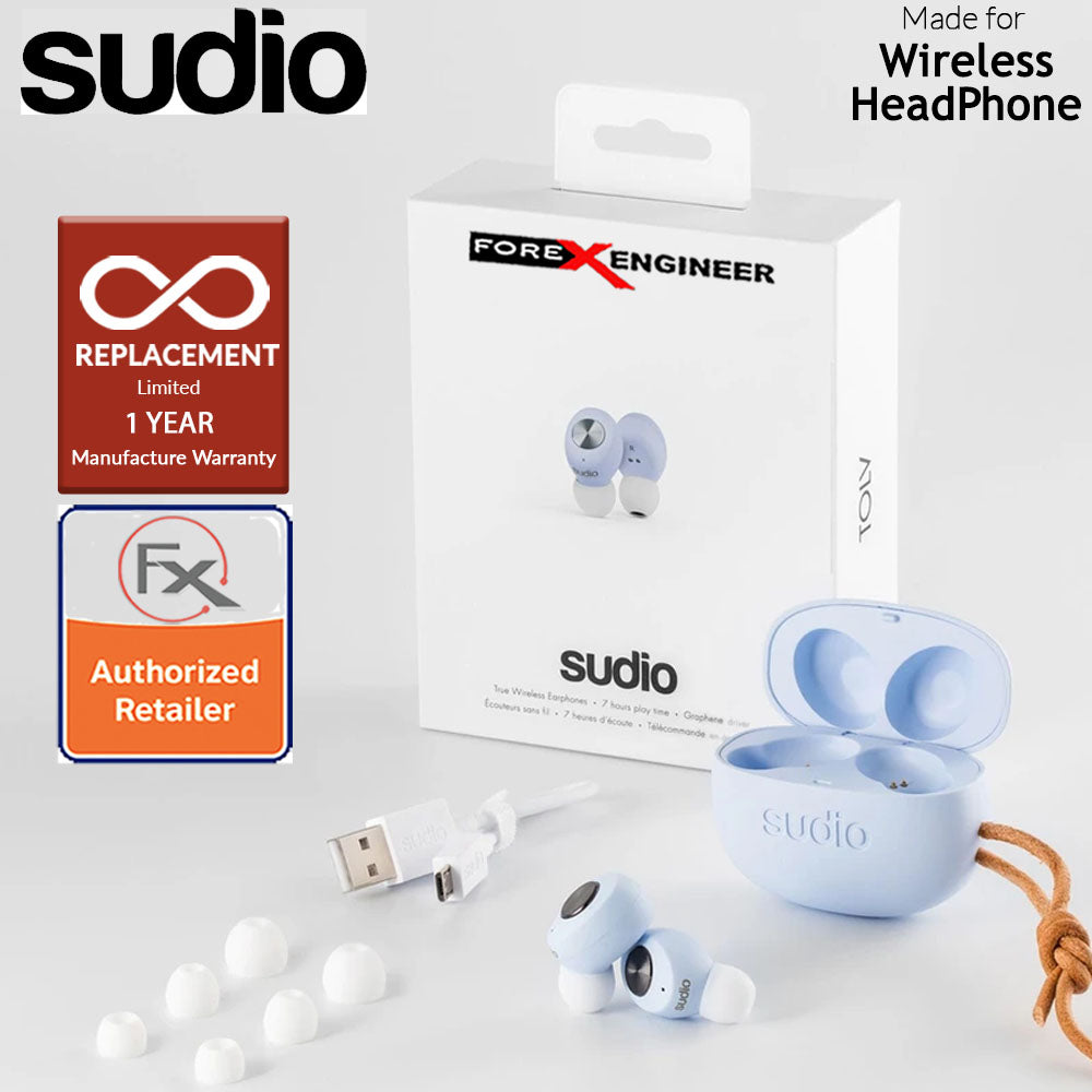 Sudio TOLV True Wireless Earbuds - Instant pairing - Blue Color ( Barcode : 7350071382042 )