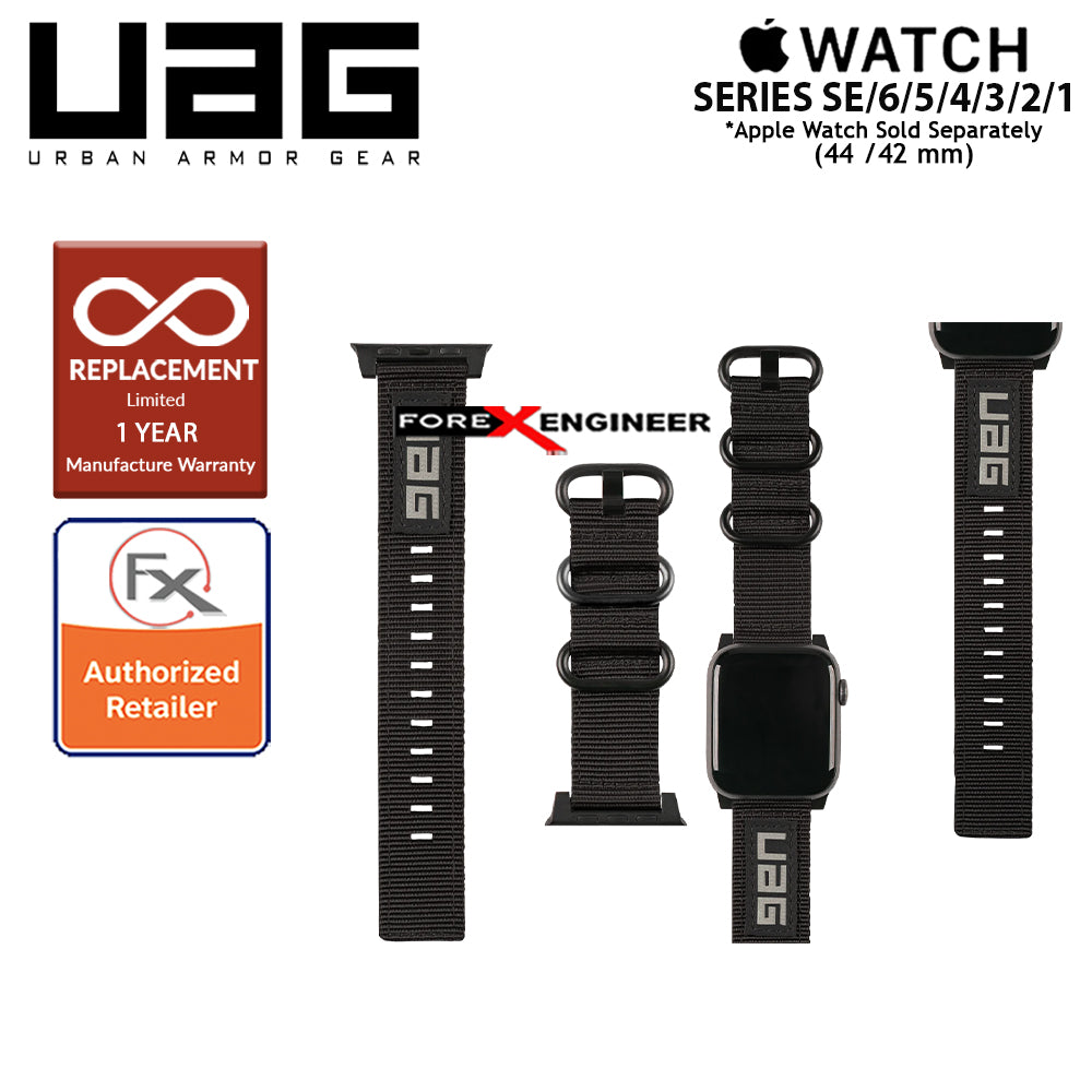 UAG Nato Strap for Apple Watch Series 7 - SE - 6 - 5 - 4 - 3 - 2 - 1 ( 45mm - 42mm - 44mm ) - Black Colour (Barcode: 812451038170 )