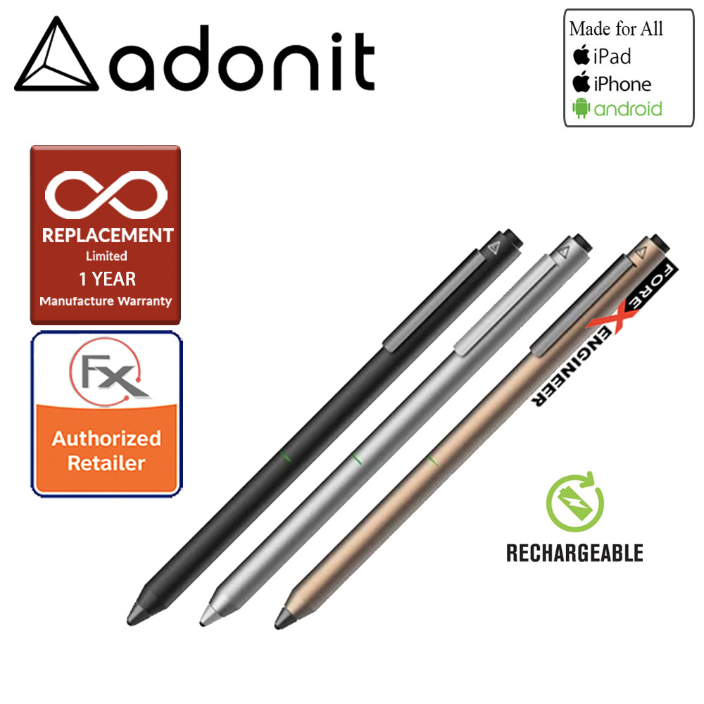 Adonit Dash 3 Fine Point Stylus for all iPad, iPhone, and Android - Black