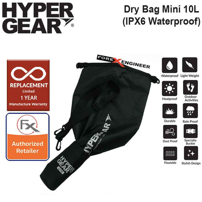 HyperGear Dry Bag Lite 10L - IPX6 Waterproof Specification - Black - Forexengineer-malaysia