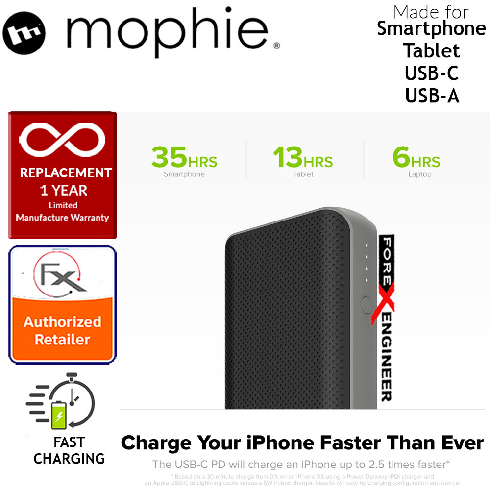 Mophie Powerstation PD XL 10,050mAh - PD 18W Fast Charge Up to 2.5 Times Faster Than a Standard Charger