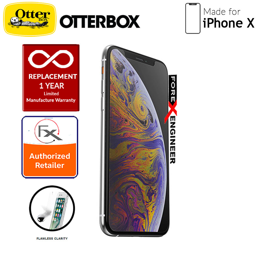 OtterBox Alpha Glass Screen Protector for iPhone X - (Compatible with iPhone Xs) Tempered Glass with Resists Scratches and Shattering - Clear