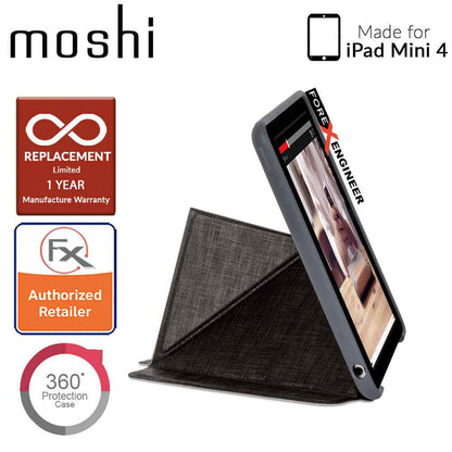 Moshi VersaCover with Folding Cover for iPad Mini 4  - Metro Black - Forexengineer-malaysia