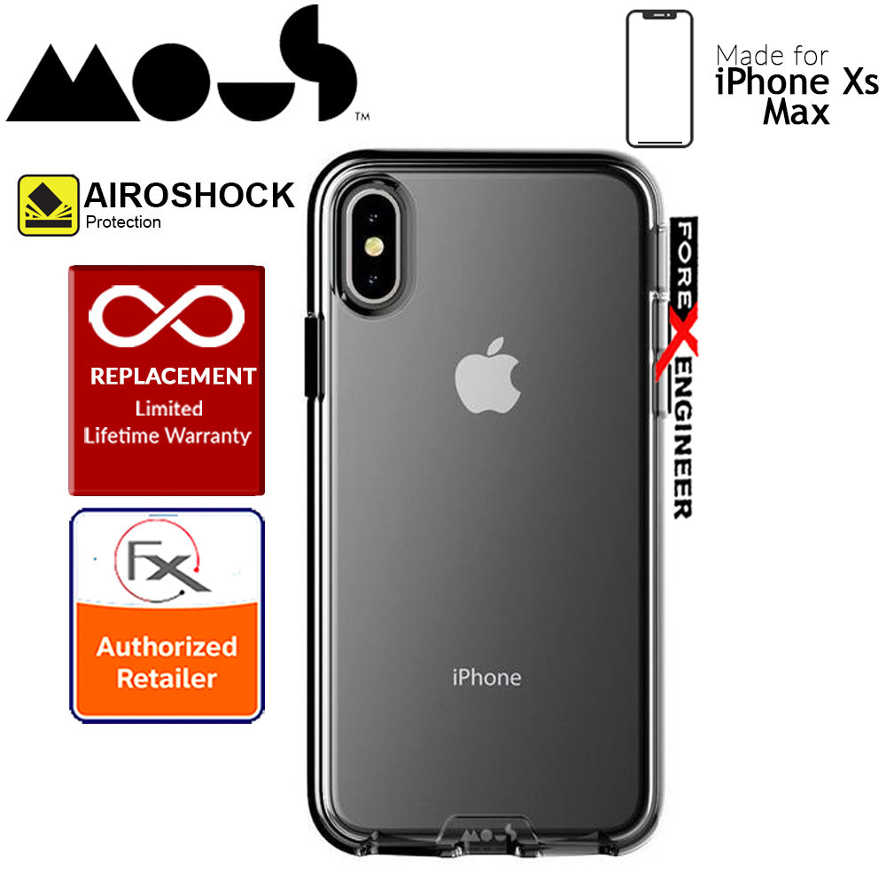 Mous Clarity Case for iPhone Xs Max - Air Shock High Impact Material - Clarity Black