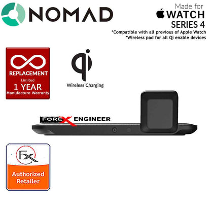 Nomad Wireless Charging Dock Base Station for  Apple Watch and works with all Qi enabled devices - MFi-certified Apple Watch Charger - Black (wireless charging station) - Forexengineer-malaysia