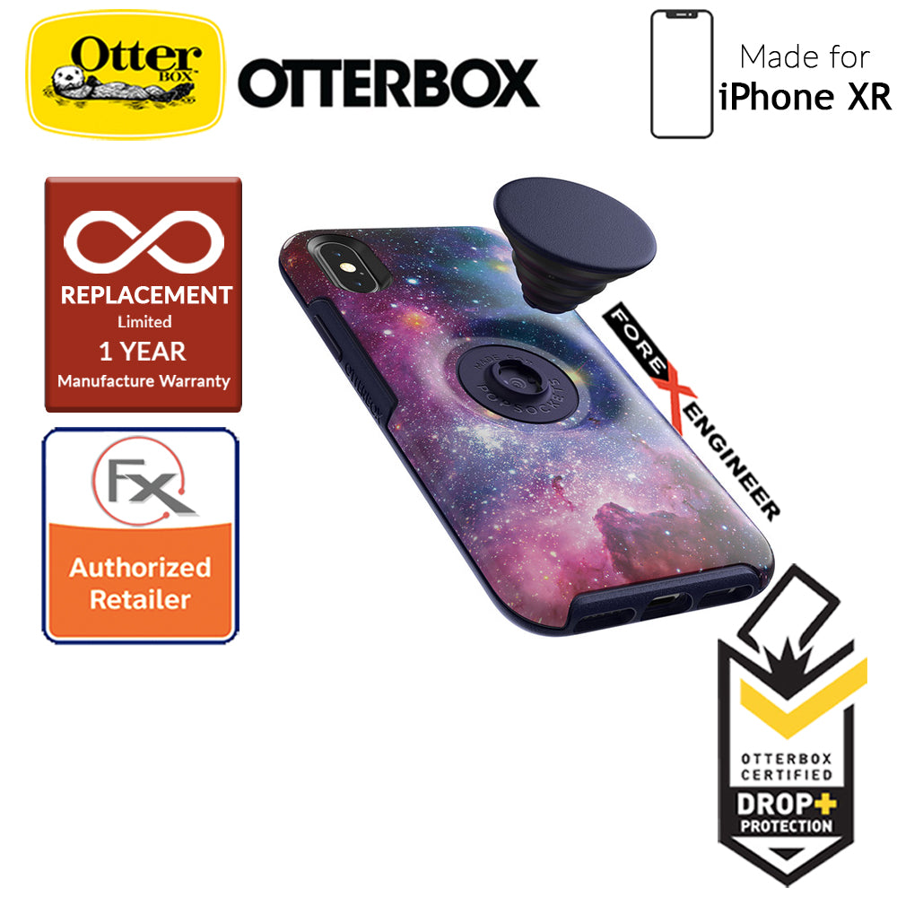 OTTER + POP Symmetry for iPhone XR - Slim Protective Case with PopSockets -  Blue Nebula