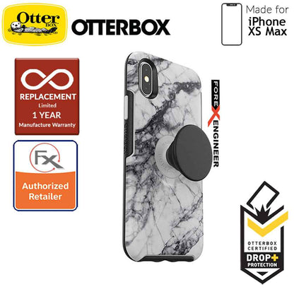 OTTER + POP Symmetry for iPhone Xs Max - Slim Protective Case with PopSockets -  White Marble - Forexengineer-malaysia