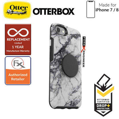 OTTER + POP Symmetry for iPhone 7 - 8 - Slim Protective Case with Pop Sockets -  White Marble - Forexengineer-malaysia