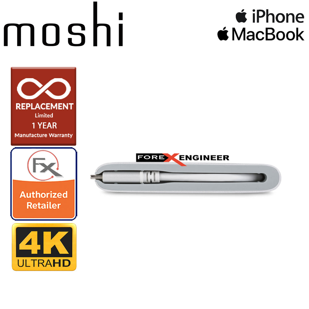 Moshi USB-C Multiport Adapter 3-in-1 hub ( USB-C - HDMI - Micro USB ) - Silver - Forexengineer -Malaysia- 4712052319370
