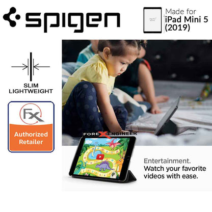 Spigen Smart Fold Case for iPad Mini 4 - iPad Mini 5 (2019) - Leather Tri-Fold Cover - Black - Forexengineer-malaysia