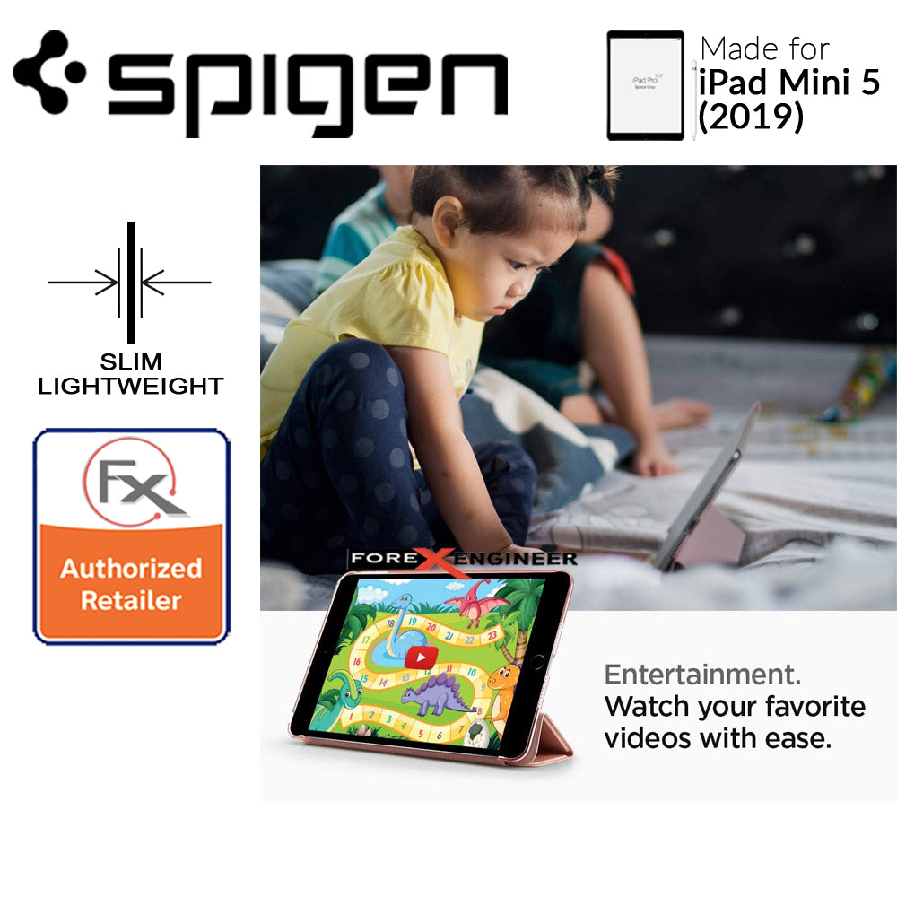 Spigen Smart Fold Case for iPad Mini 4 - iPad Mini 5 (2019) - Leather Tri-Fold Cover - Rose Gold (Barcode: 8809640255120 )