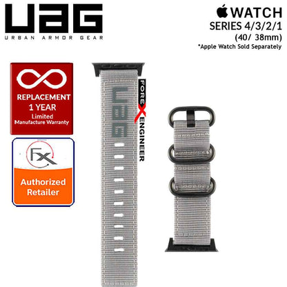 UAG Nato Strap for Apple WatchSeries 7 - SE - 6 - 5 - 4 - 3 - 2 - 1 ( 41mm - 40mm - 38mm ) - High Strength Nylon Weave - Grey - Forexengineer-malaysia