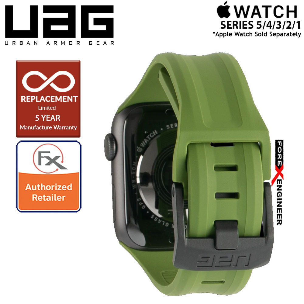 UAG Scout Strap for Apple Watch Series 7 - SE - 6 - 5 - 4 - 3 - 2 - 1 ( 45mm - 42mm - 44mm ) - Stainless steel hardware - Olive Color ( Barcode : 812451034356 )