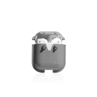 Monocozzi Handcrafted Equisite Genuine Leather Case for Airpods Gen 1 - 2 - Light Grey  (Barcode: 4895199105898 ) - Forexengineer -Malaysia- 4895199105898