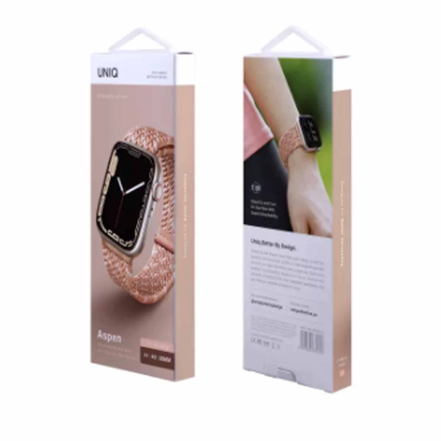 UNIQ Aspen Designer Edition Strap for Apple Watch Series 7 - SE - 6 - 5 - 4 - 3 - 2 - 1 ( 41mm - 40mm - 38mm ) - Pink (Barcode: 8886463679470 )
