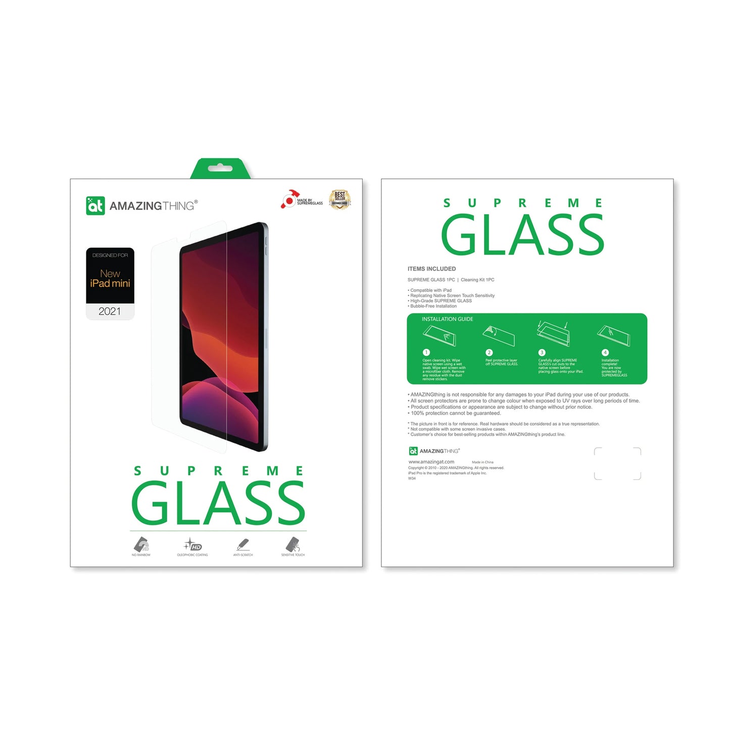 AMAZINGthing Radix Supreme Glass for iPad Mini 6 ( 2021 ) - 0.33mm Full HD - Ultra Clear (Barcode: 4892878068857 )