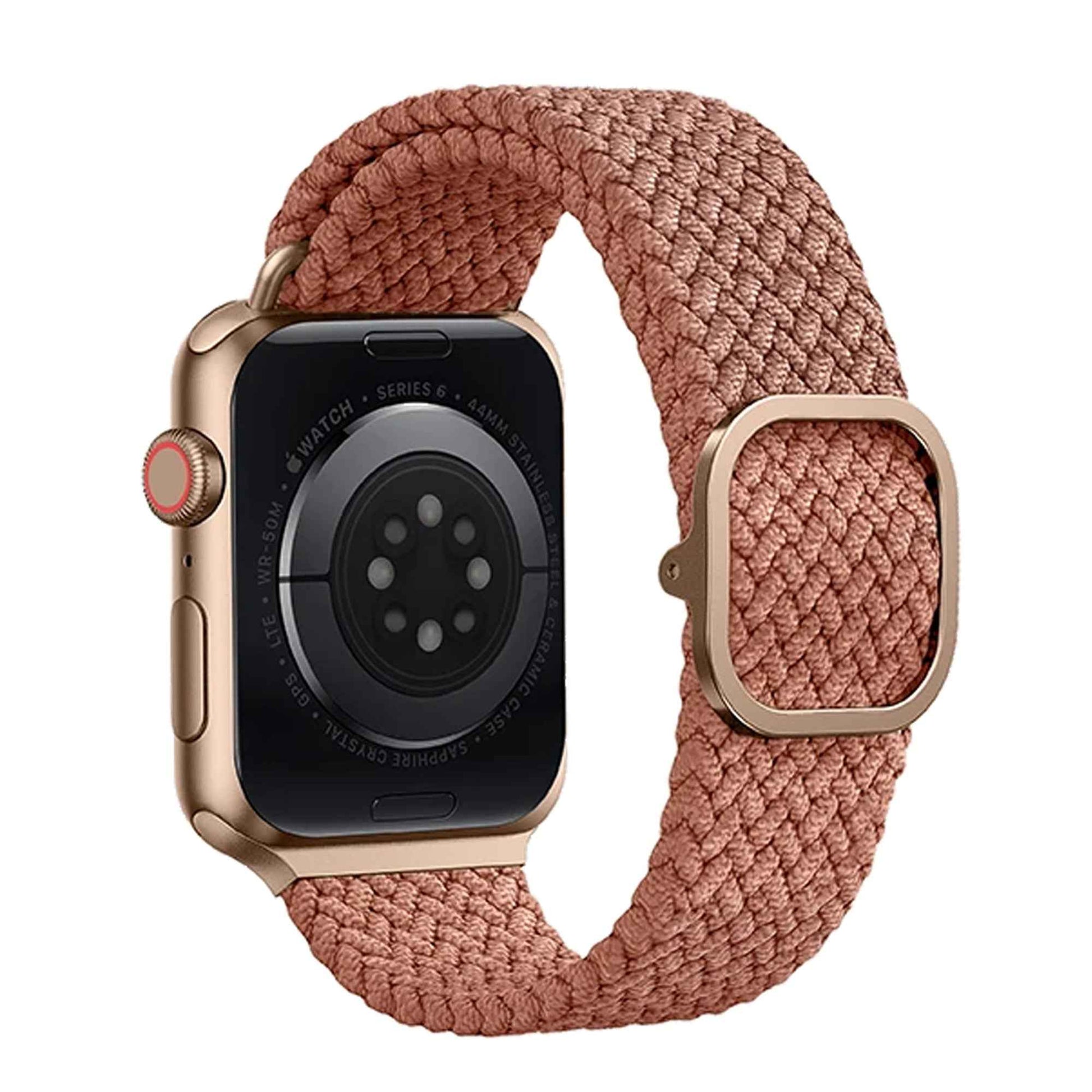 UNIQ Aspen Braided Strap for Apple Watch Series 7 - SE - 6 - 5 - 4 - 3 - 2 - 1 ( 45mm - 44mm - 42 mm ) - Grapefruit Pink (Barcode: 8886463677117 )