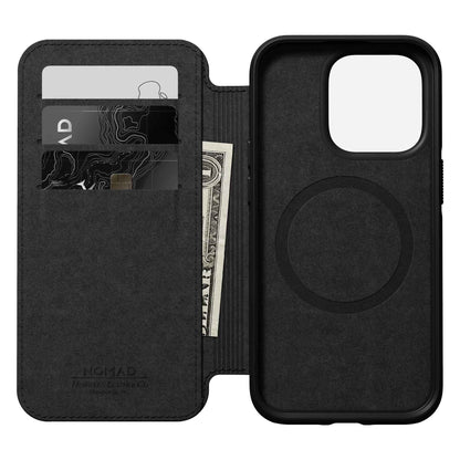 [ONLINE EXCLUSIVE] Nomad Modern Leather Folio Horween Case for iPhone 14 Pro - MagSafe Compatible - Rustic Brown (Barcode: 856500012346 )