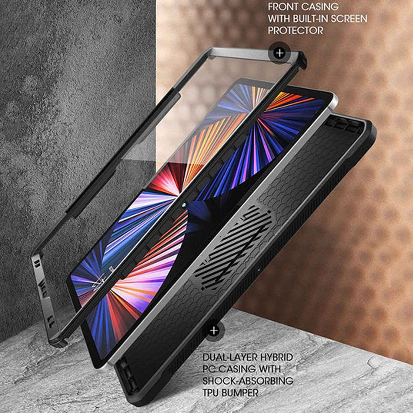 Supcase Unicorn Beetle UB PRO for iPad Pro 11" ( 2020 - 2022 ) - iPad Air 10.9" ( 5th Gen ) ( 2022 ) with Build-in Screen Protector & Apple Pencil Holder - Black