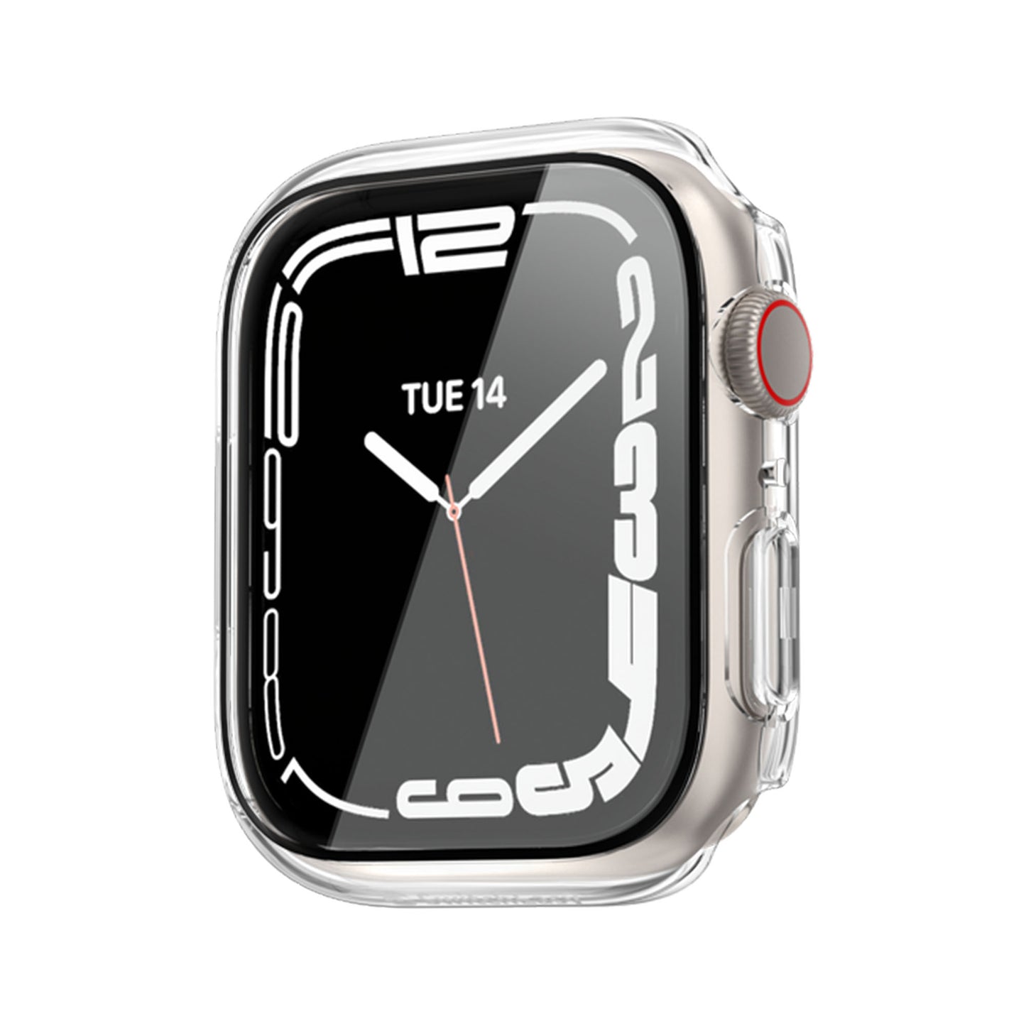 SwitchEasy Nude 2 in 1 Tempered Glass Hybrid Case for Apple Watch Series 7 ( 45mm ) with Build In Tempered Glass - Transparent (Barcode: 4895241108426 )