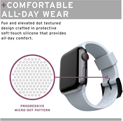 UAG [U] Dot Silicone Strap for Apple Watch Series 7 - SE - 6 - 5 - 4 - 3 - 2 - 1 ( 45mm - 42mm - 44mm ) - Soft Blue ( Barcode : 810070360535 )