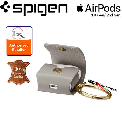 Spigen La Manon Leather for AirPods 2nd Gen - 1st Gen - Light Gray - Forexengineer-malaysia