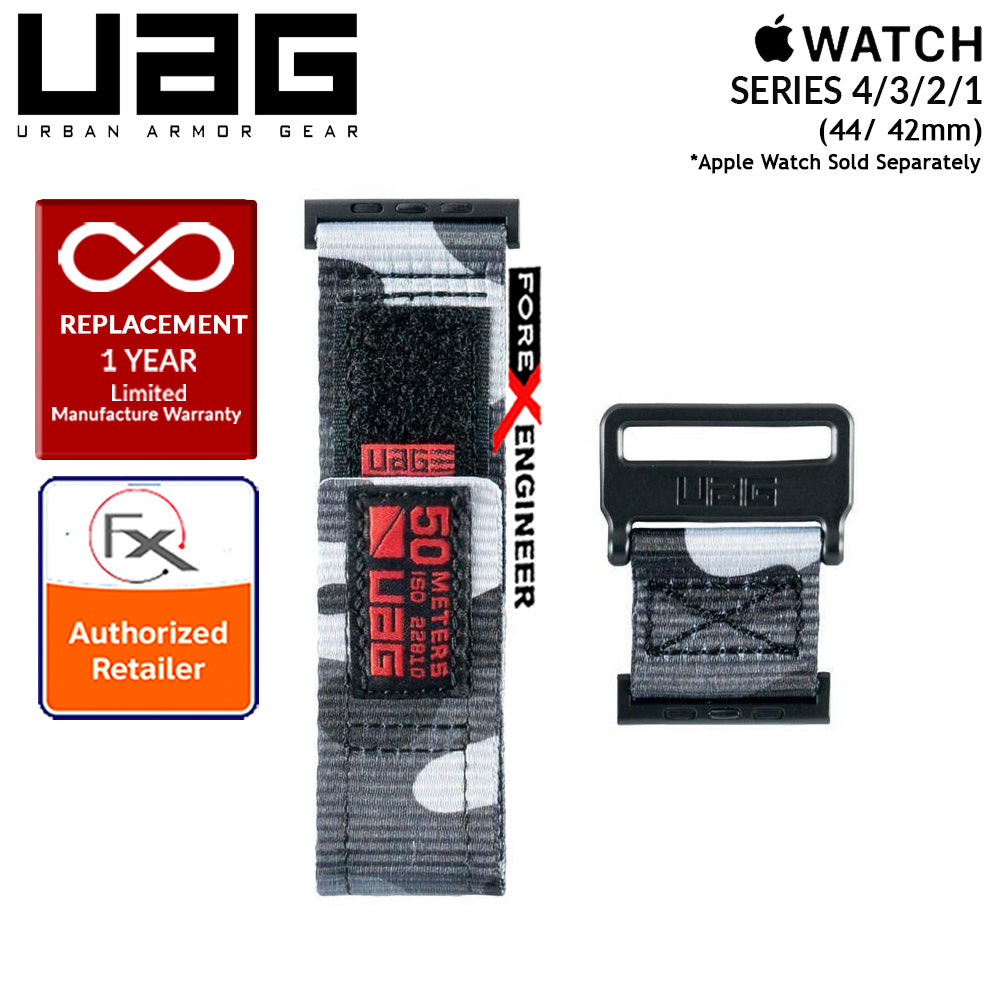 UAG Active Strap for Apple Watch Series 7 - SE - 6 - 5 - 4 - 3 - 2 - 1 ( 45mm - 42mm - 44mm ) - High Strength Nylon Weave - Midnight Camo (Barcode: 812451031935 )
