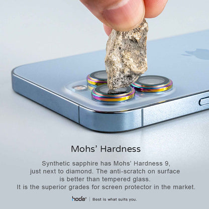 Hoda Sapphire Lens Protector for iPhone 14 Pro - 14 Pro Max - Flamed Titanium (3pcs) (Barcode: 4711103546666 )