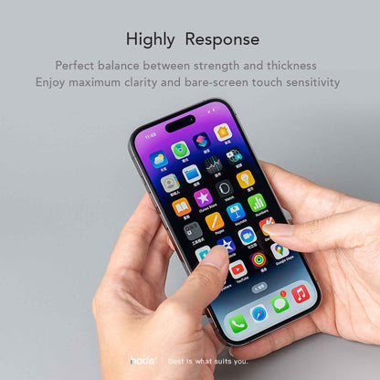 Hoda Tempered Glass Screen Protector for iPhone 14 Pro (Dust Free Helper Included) 0.33mm Full Coverage - Clear ( Barcode: 4711103545768 )