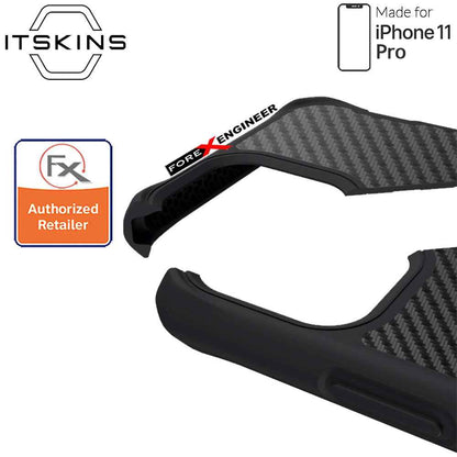 ITSkins Hybrid Fusion Carbon for iPhone 11 Pro ( Black 1 ) ( Barcode: 4894465050108 )